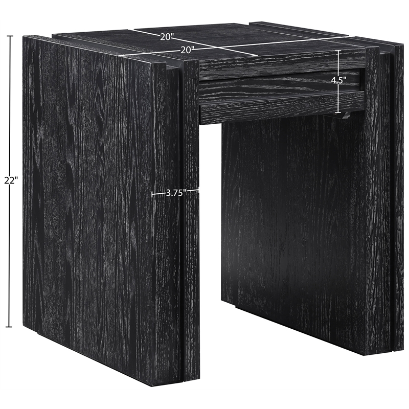 Meridian Furniture Stanton Black Solid Wood End Table