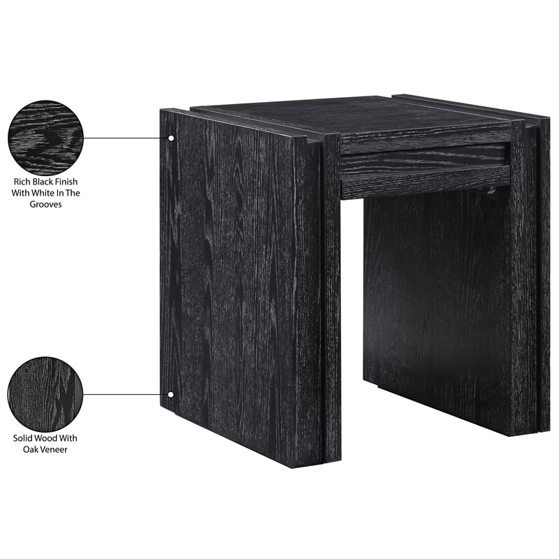 Meridian Furniture Stanton Black Solid Wood End Table
