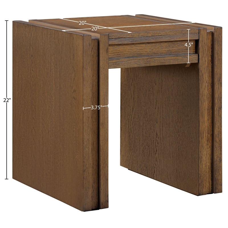 Meridian Furniture Stanton Brown Solid Wood End Table