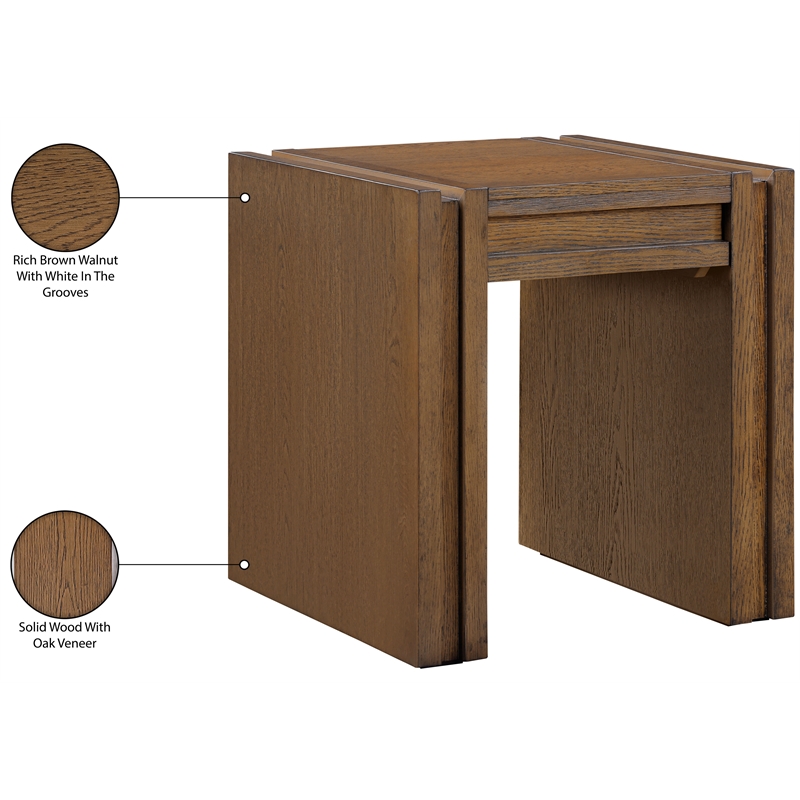 Meridian Furniture Stanton Brown Solid Wood End Table