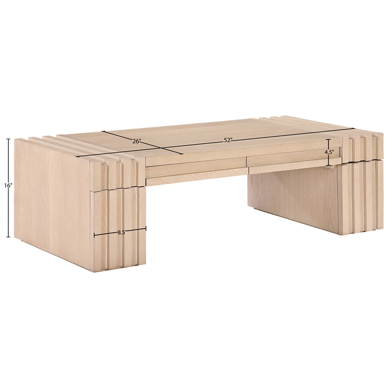 Meridian Furniture Stanton Natural Solid Wood Coffee Table