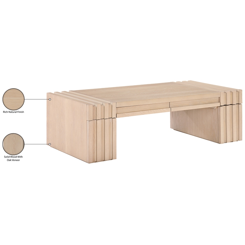 Meridian Furniture Stanton Natural Solid Wood Coffee Table