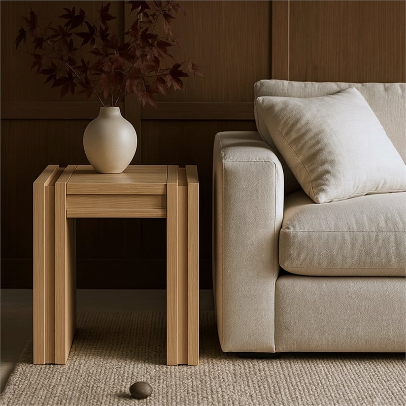 Meridian Furniture Stanton Natural Solid Wood End Table