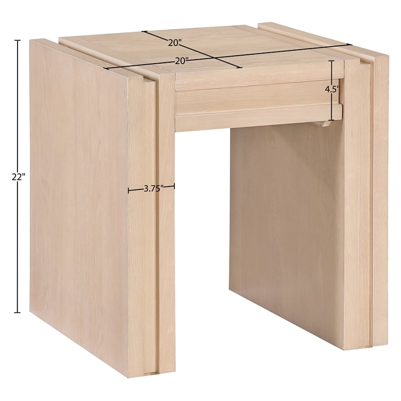 Meridian Furniture Stanton Natural Solid Wood End Table