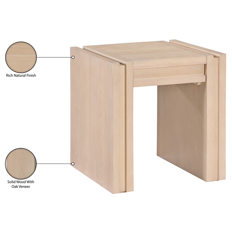 Meridian Furniture Stanton Natural Solid Wood End Table