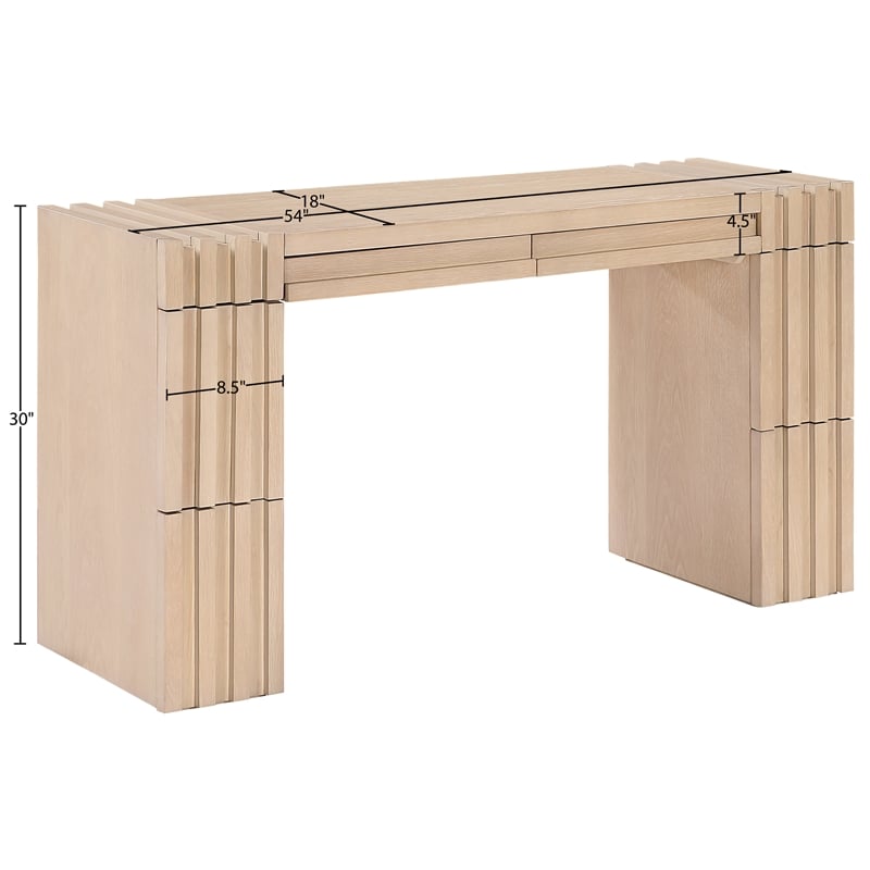 Meridian Furniture Stanton Natural Solid Wood Console Table