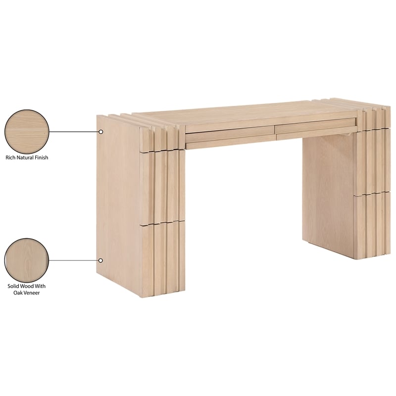 Meridian Furniture Stanton Natural Solid Wood Console Table