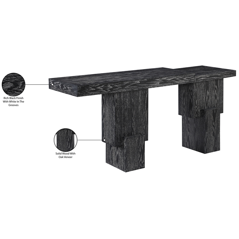 Meridian Furniture Anzio Black Solid Wood Console Table