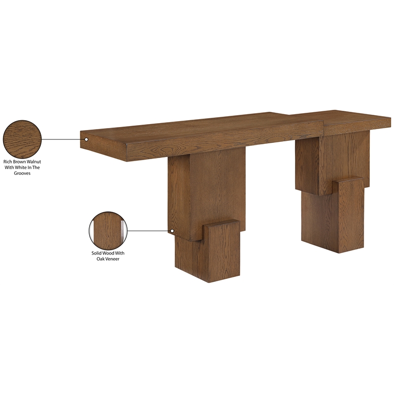 Meridian Furniture Anzio Brown Solid Wood Console Table