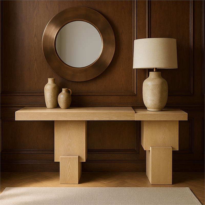 Meridian Furniture Anzio Natural Solid Wood Console Table