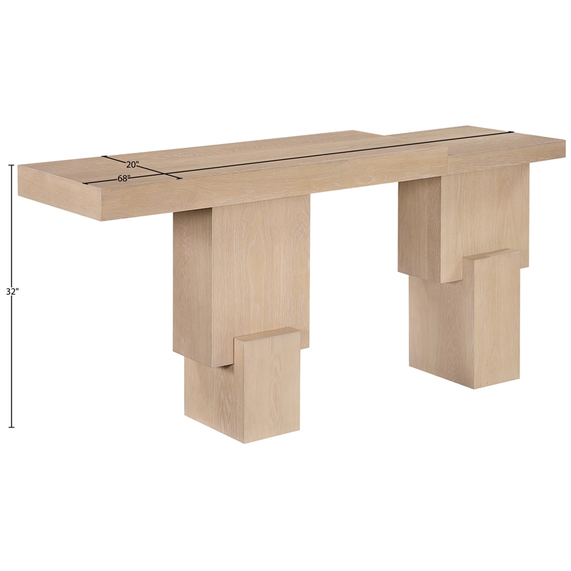 Meridian Furniture Anzio Natural Solid Wood Console Table