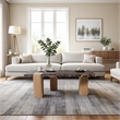Meridian Furniture Ravenna Burgundy Marble Top And Oak Wood Base Coffee Table