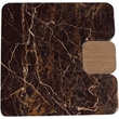 Meridian Furniture Ravenna Burgundy Marble Top And Oak Wood Base End Table