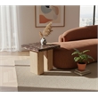 Meridian Furniture Ravenna Burgundy Marble Top And Oak Wood Base End Table