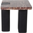 Meridian Furniture Ravenna Burgundy Marble Top And Oak Wood Base End Table