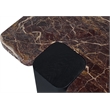 Meridian Furniture Ravenna Burgundy Marble Top And Oak Wood Base End Table