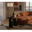 Meridian Furniture Ravenna Burgundy Marble Top And Oak Wood Base End Table