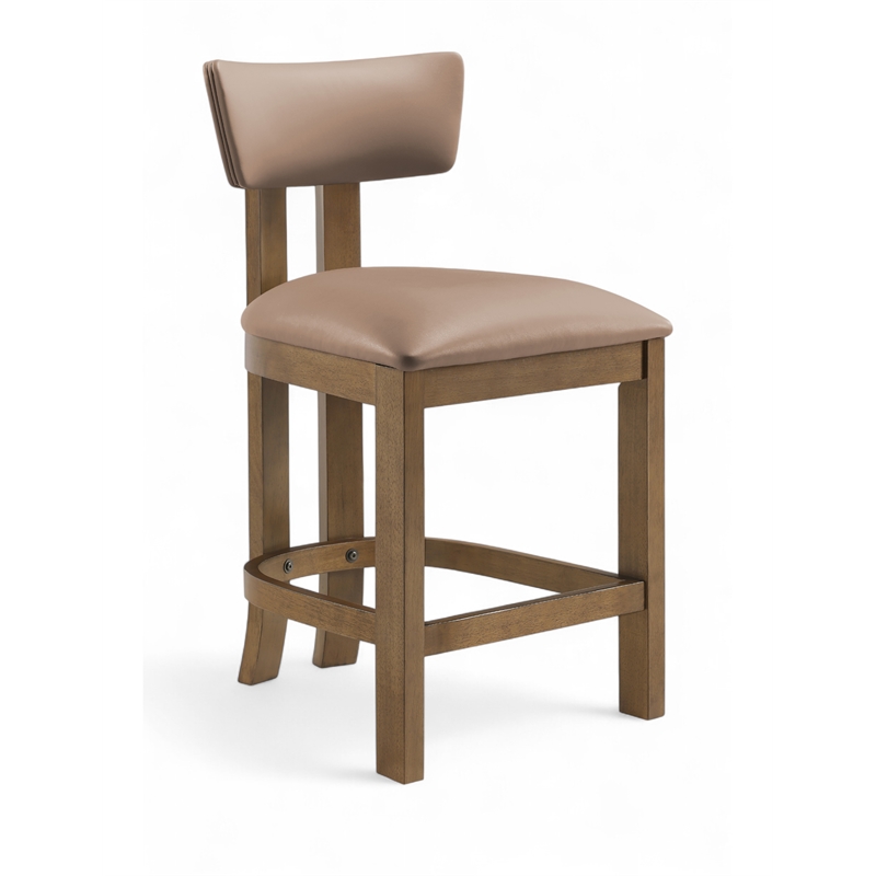 Meridian Furniture Lavrin Tan Vegan Leather Upholstered Counter Stool (Set of 2)