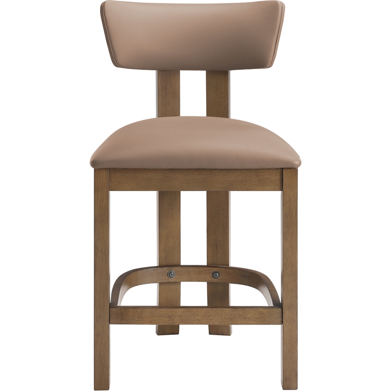 Meridian Furniture Lavrin Tan Vegan Leather Upholstered Counter Stool (Set of 2)