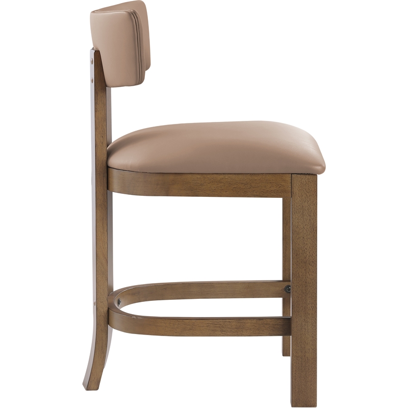 Meridian Furniture Lavrin Tan Vegan Leather Upholstered Counter Stool (Set of 2)