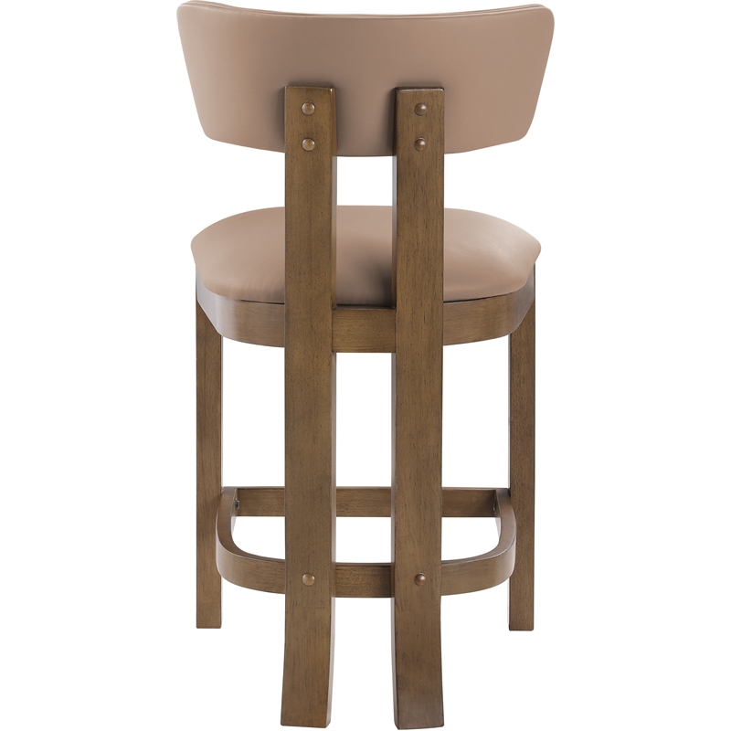 Meridian Furniture Lavrin Tan Vegan Leather Upholstered Counter Stool (Set of 2)