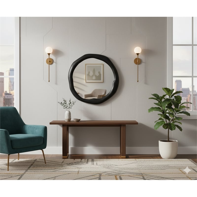 Meridian Furniture Armada Black Aluminum Mirror