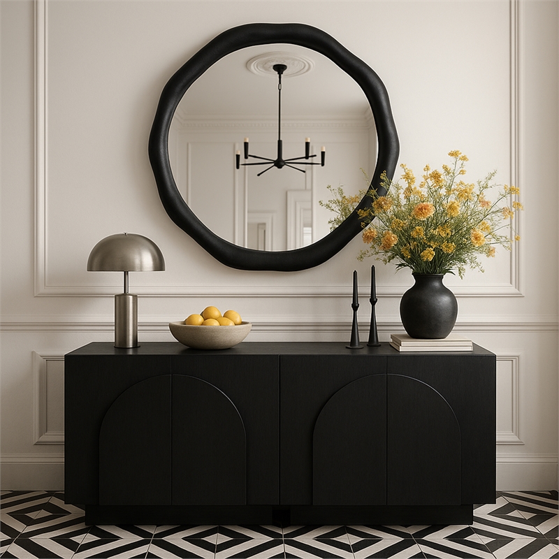 Meridian Furniture Armada Black Aluminum Mirror