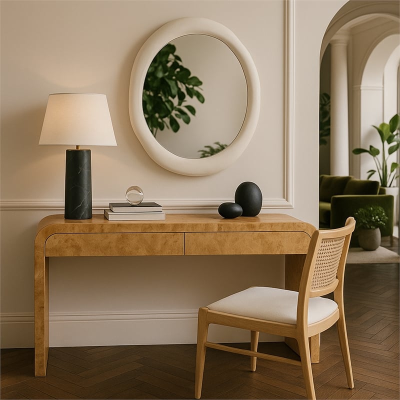 Meridian Furniture Armada Cream Aluminum Mirror