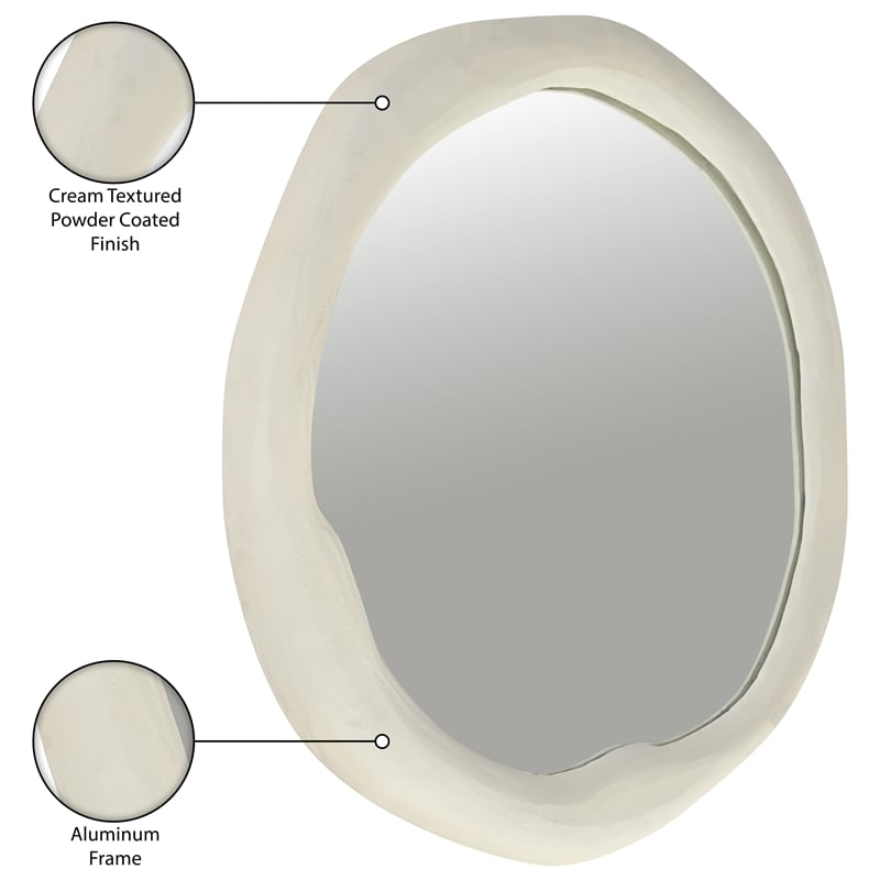 Meridian Furniture Armada Cream Aluminum Mirror