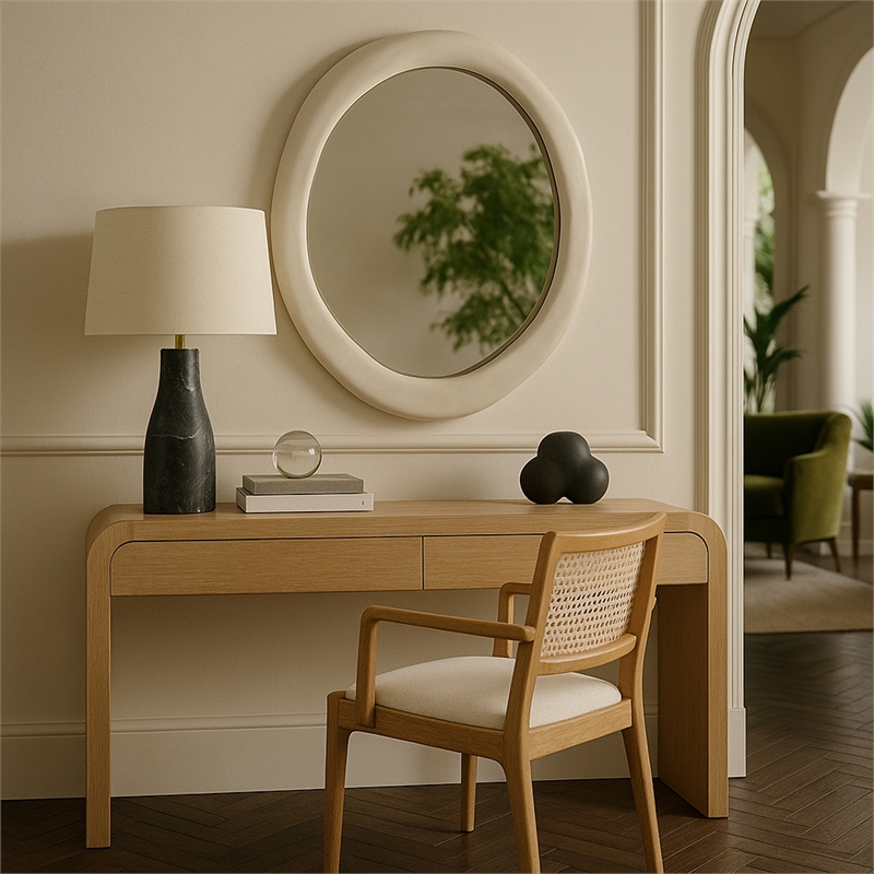 Meridian Furniture Armada Cream Aluminum Mirror