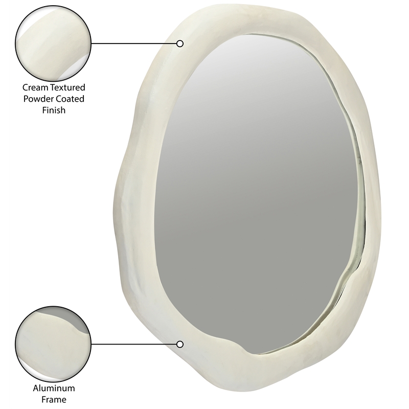 Meridian Furniture Armada Cream Aluminum Mirror