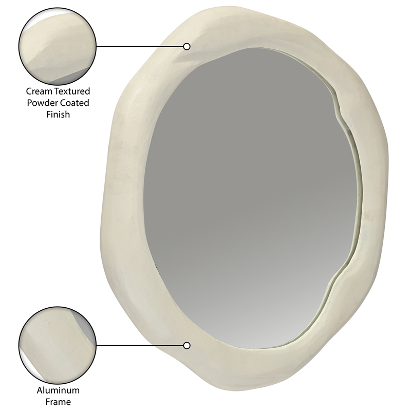 Meridian Furniture Armada Cream Aluminum Mirror