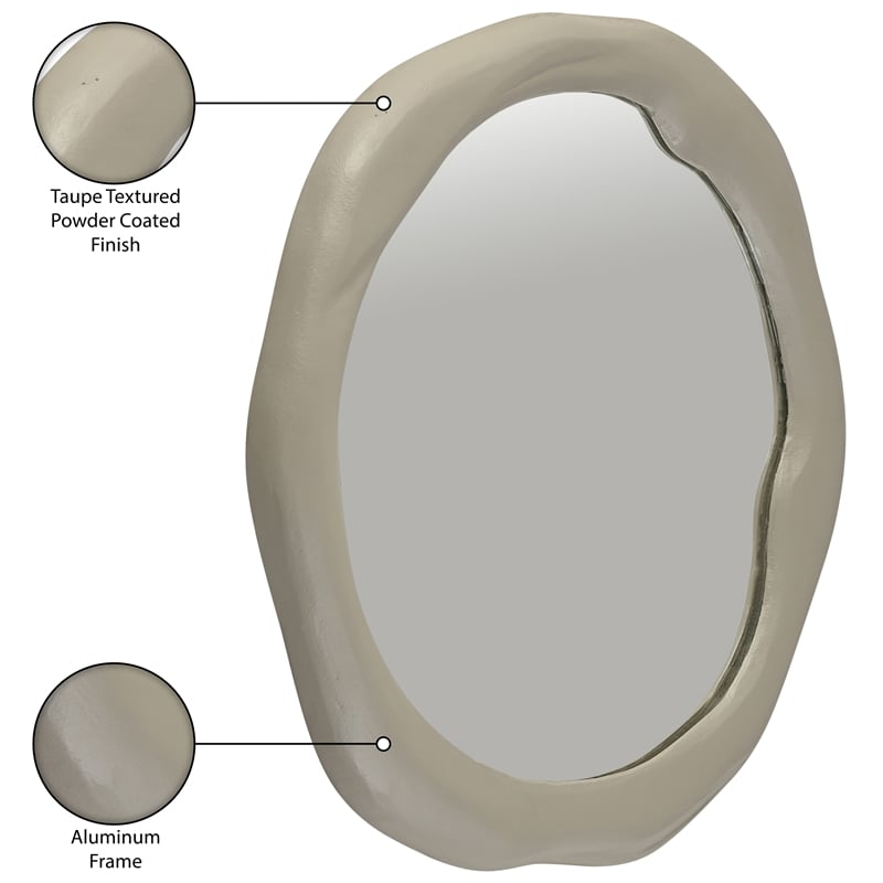 Meridian Furniture Armada Taupe Aluminum Mirror