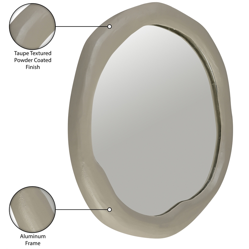 Meridian Furniture Armada Taupe Aluminum Mirror