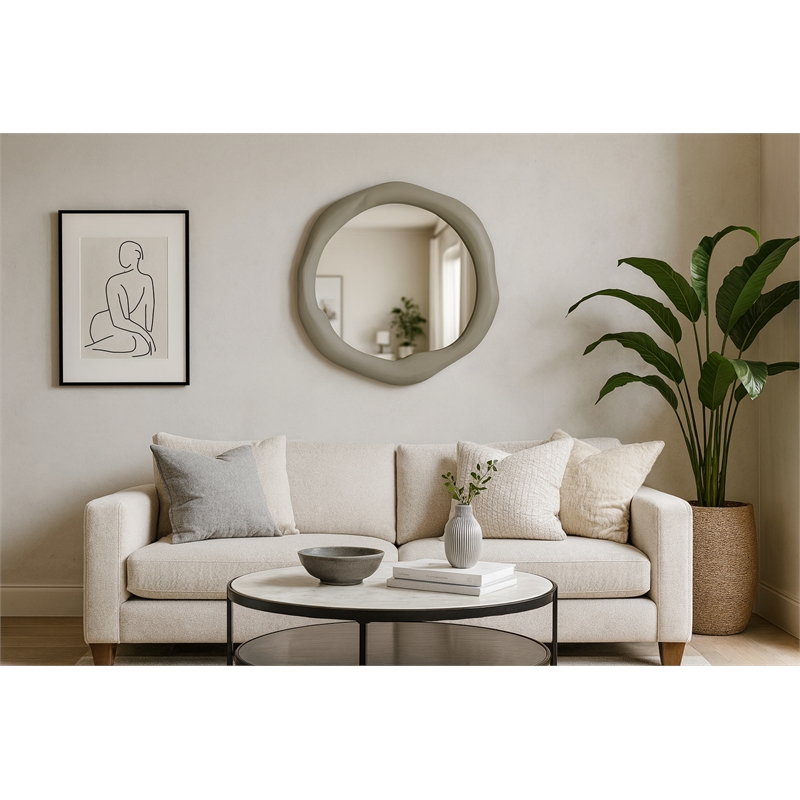 Meridian Furniture Armada Taupe Aluminum Mirror