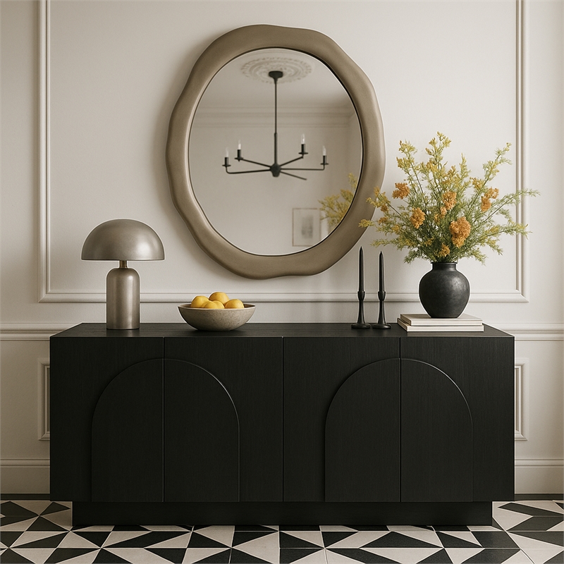 Meridian Furniture Armada Taupe Aluminum Mirror