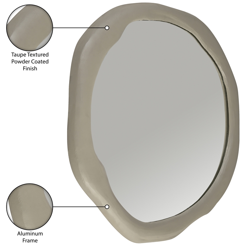 Meridian Furniture Armada Taupe Aluminum Mirror