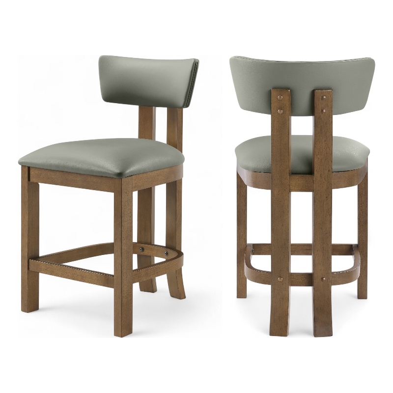 Meridian Furniture Lavrin Olive Vegan Leather Counter Stool (Set of 2)