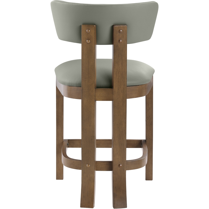 Meridian Furniture Lavrin Olive Vegan Leather Counter Stool (Set of 2)