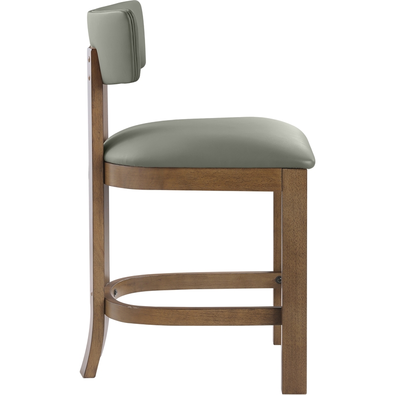 Meridian Furniture Lavrin Olive Vegan Leather Counter Stool (Set of 2)