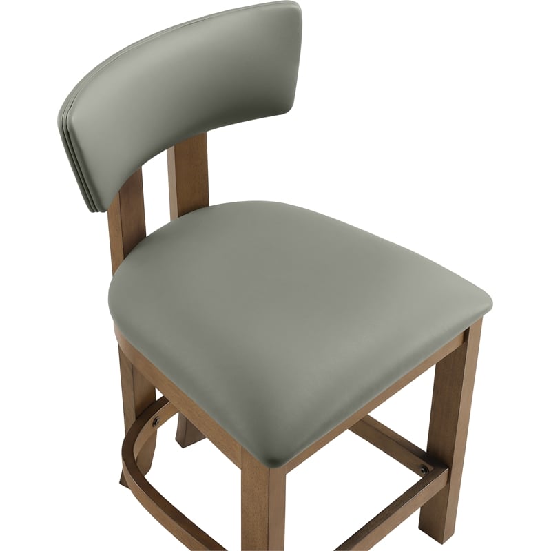 Meridian Furniture Lavrin Olive Vegan Leather Counter Stool (Set of 2)