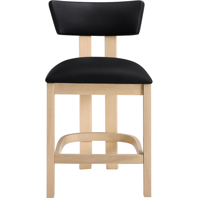 Meridian Furniture Lavrin Black Vegan Leather Counter Stool (Set of 2)