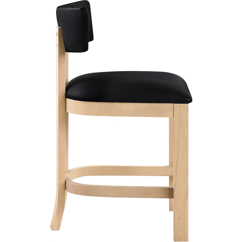 Meridian Furniture Lavrin Black Vegan Leather Counter Stool (Set of 2)