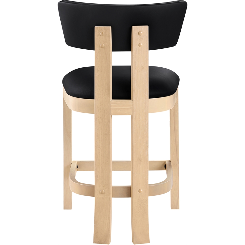 Meridian Furniture Lavrin Black Vegan Leather Counter Stool (Set of 2)