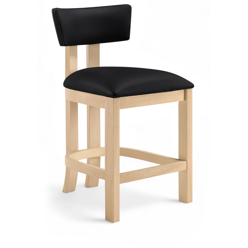 Meridian Furniture Lavrin Black Vegan Leather Counter Stool (Set of 2)