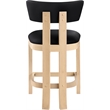 Meridian Furniture Lavrin Black Vegan Leather Counter Stool (Set of 2)