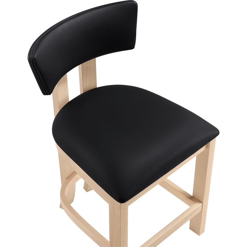 Meridian Furniture Lavrin Black Vegan Leather Counter Stool (Set of 2)