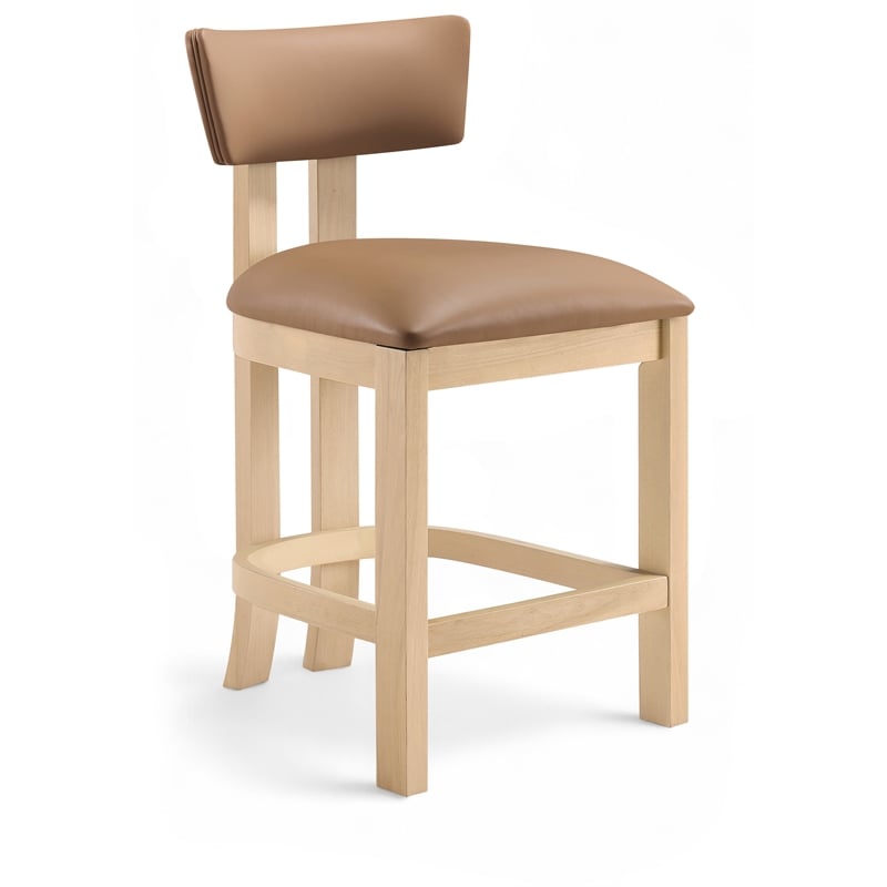 Meridian Furniture Lavrin Cognac Vegan Leather Counter Stool (Set of 2)