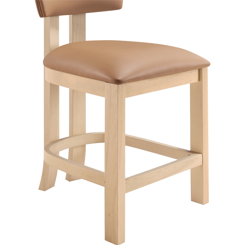 Meridian Furniture Lavrin Cognac Vegan Leather Counter Stool (Set of 2)