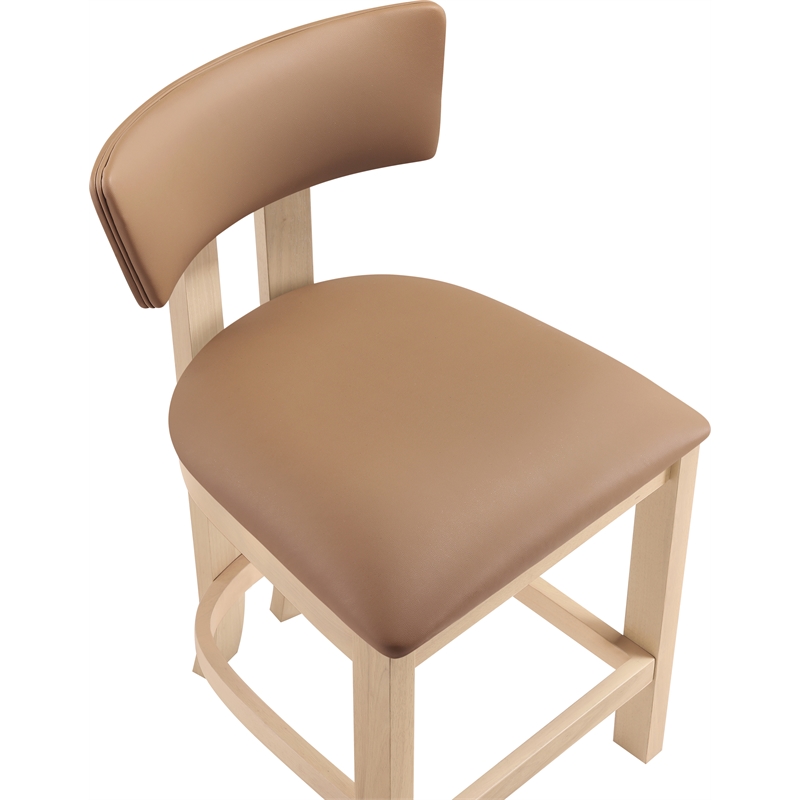 Meridian Furniture Lavrin Cognac Vegan Leather Counter Stool (Set of 2)